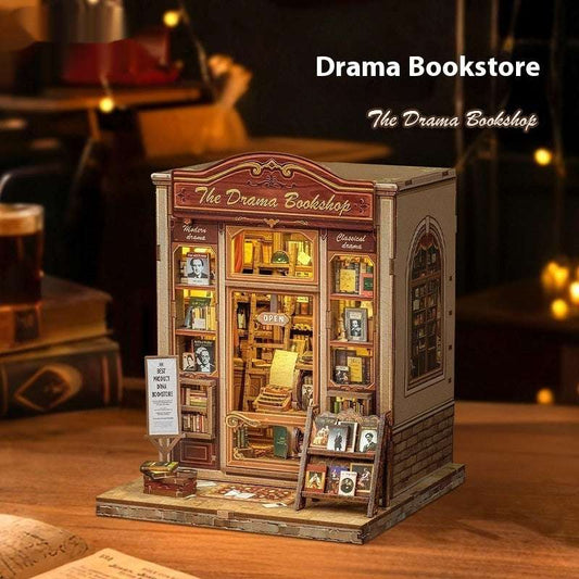 Drama Bookstore Creative Diy Wooden 3d Stereo Hand-assembled Book Stand