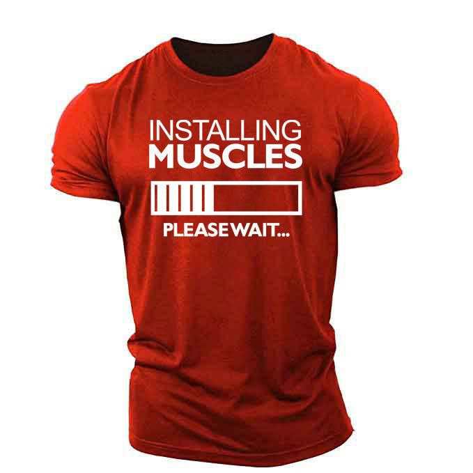 Popular Men's Fitness Muscle Brother Short-sleeved T-shirt