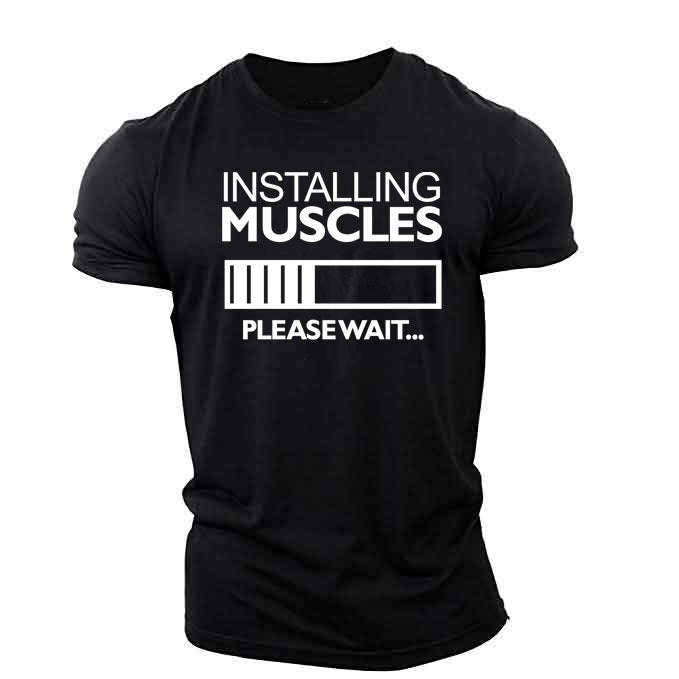 Popular Men's Fitness Muscle Brother Short-sleeved T-shirt