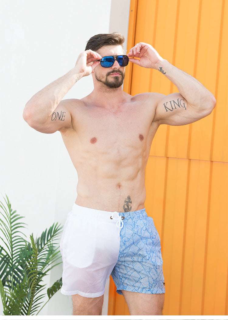 Men's Beach Pants Translucent Print Shorts - globaltradeleader
