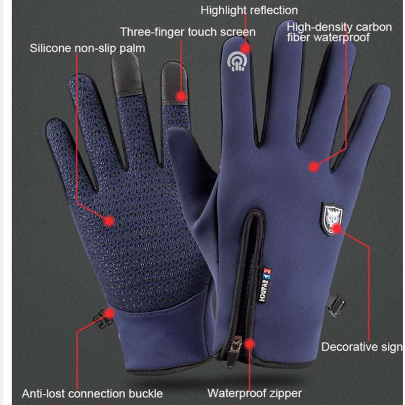 Men's Warm Fleece Ski Sports Cycling Gloves