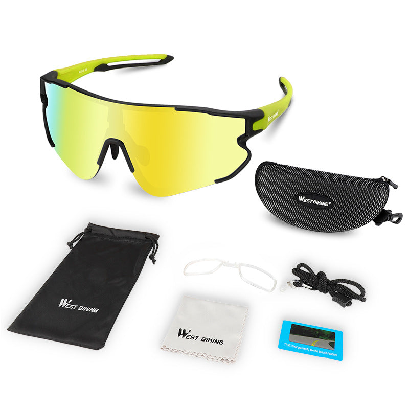 Polarized light discoloration and windproof riding glasses