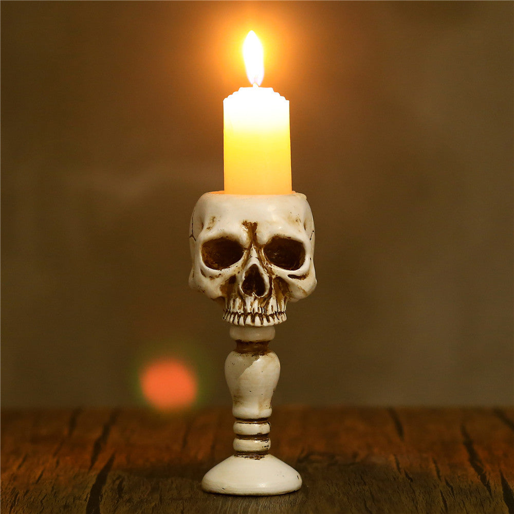 Three-dimensional Skull Column Candlestick Home Decoration