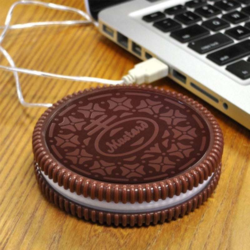 Portable Cookie Shape Cup Mat USB Power Supply Cable Heater Mat Drinks Warmer Tiny Mug Drink Coaster Vacuum Cup Pad 2021 New - globaltradeleader