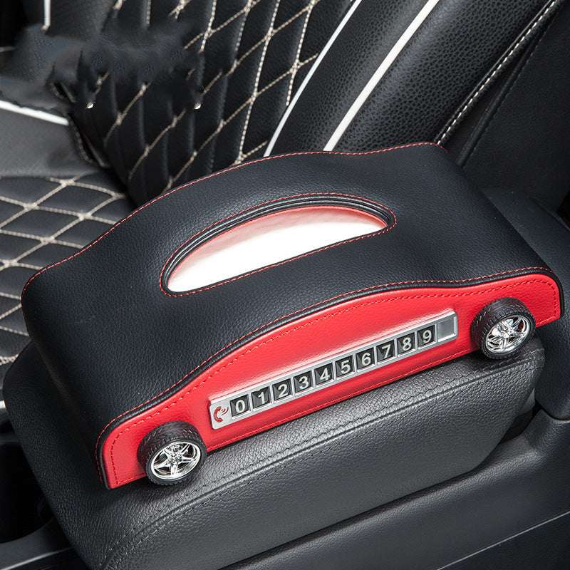 Car Tissue Box Car Interior Supplies Multifunctional Creative Temporary Stop Sign