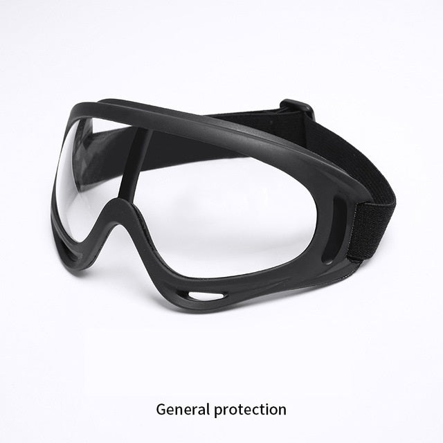 Transparent protective glasses