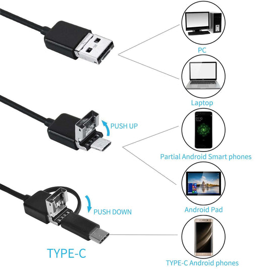 Three in one type-C USB Android mobile phone endoscope