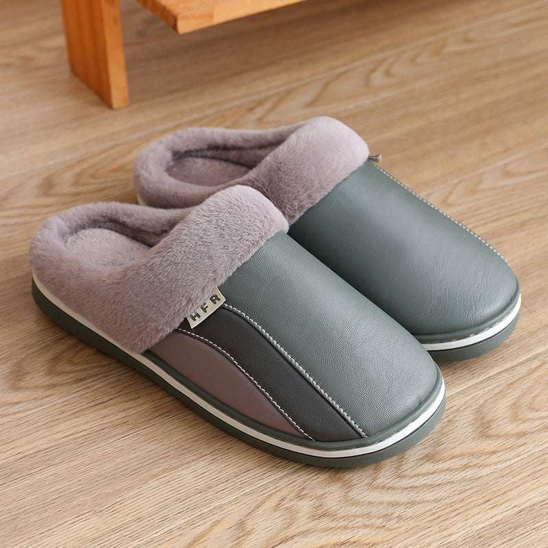 Waterproof Slippers Plush Winter Shoes Home Non-slip Bedroom Slippers Women - globaltradeleader