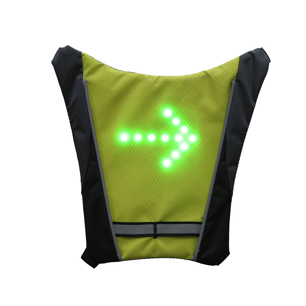 USB Rechargeable Reflective Vest Backpack with LED Turn Signal Light Remote Control Outdoor Sport Safety Bag Gear for Cycling - globaltradeleader