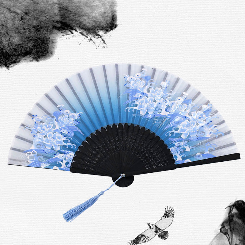 Folding Fan Bamboo Ancient Style Han Chinese Clothing Chinese Style Small Fan