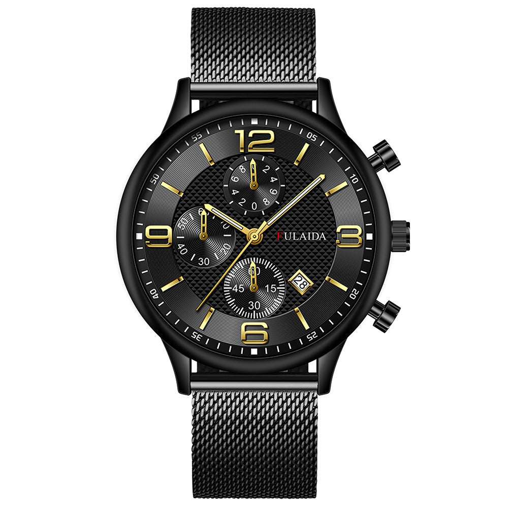 Mesh Strap Calendar Quartz Simple Casual All-match Men's Watch - globaltradeleader