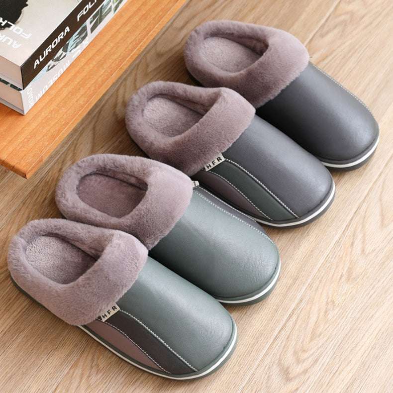 Waterproof Slippers Plush Winter Shoes Home Non-slip Bedroom Slippers Women - globaltradeleader