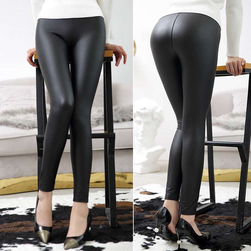 High Waist Leather Leggings - globaltradeleader