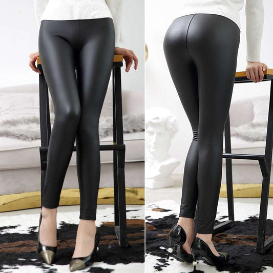High Waist Leather Leggings - globaltradeleader
