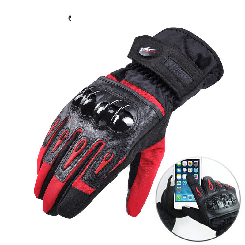 Motorcycle glove touch screen warm and waterproof