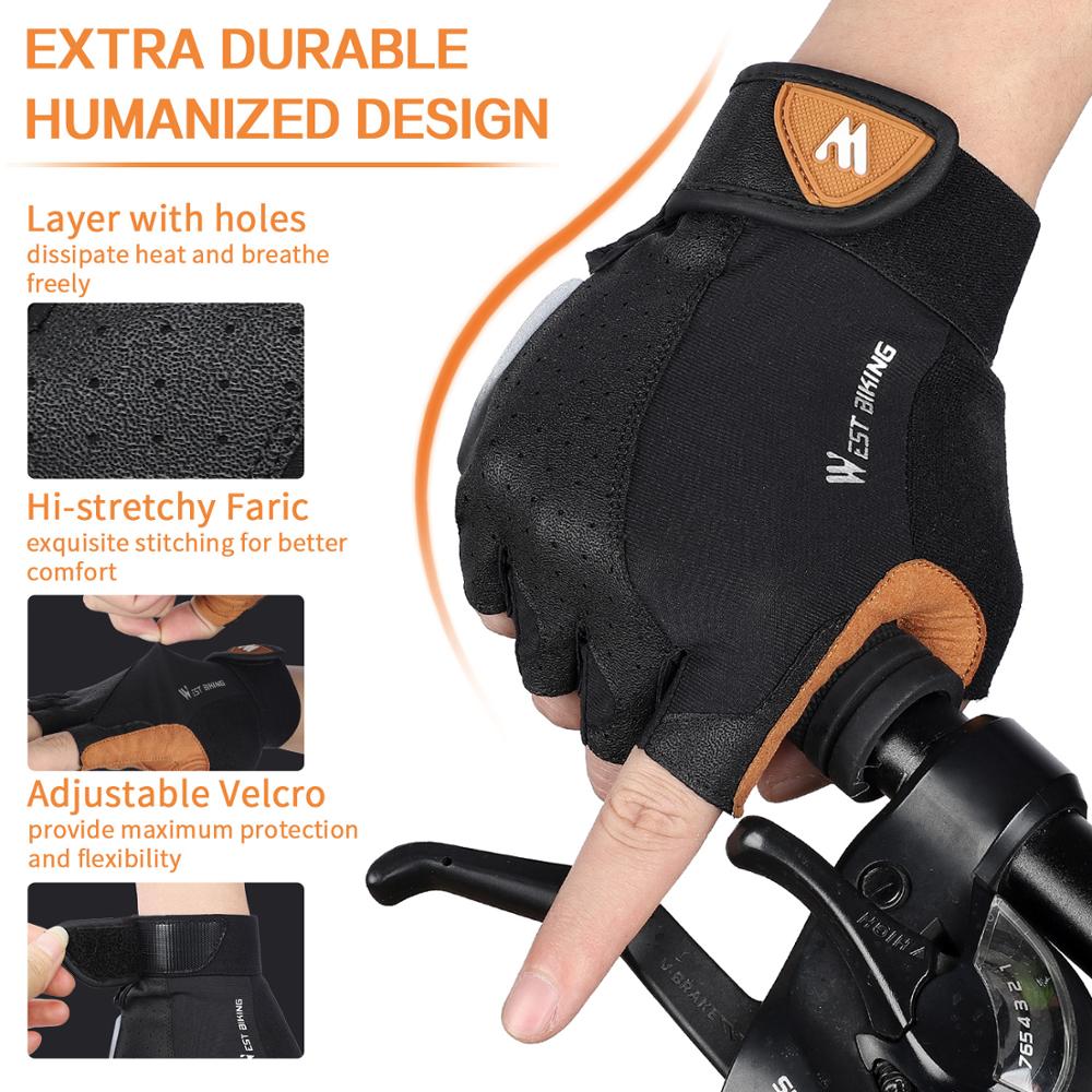 Half-finger touch screen cycling motorcycle bike gloves