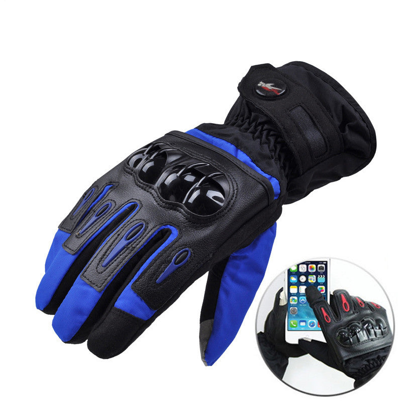 Motorcycle glove touch screen warm and waterproof