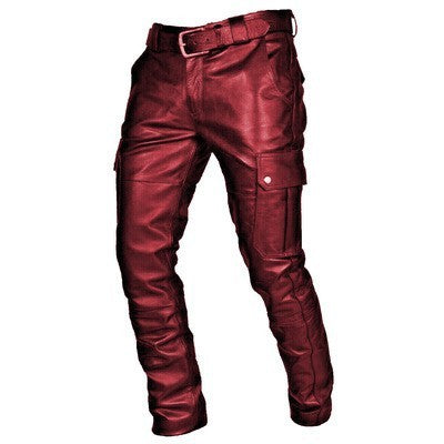Men's Solid Color Casual Large Pocket Slim-fit Pants - globaltradeleader