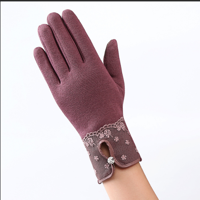 Touch screen ladies winter gloves outdoor sports cycling driving warm gloves not falling velvet gloves