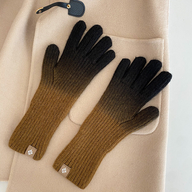 Fashion Winter Warm Gradient Gloves