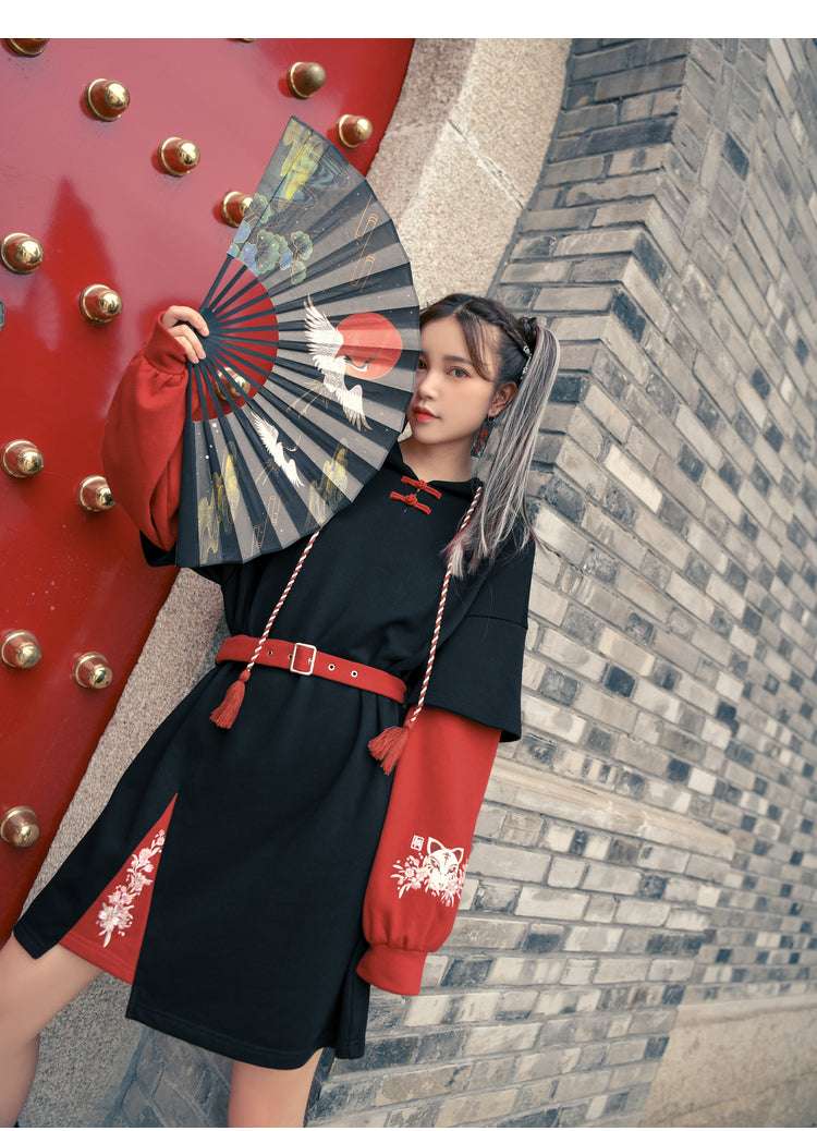 Women's Chinese style embroidered sweatshirt