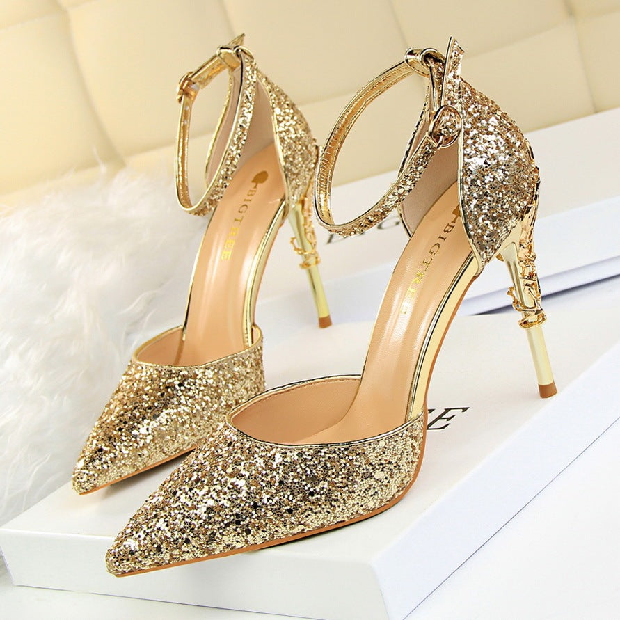 High metallic and sequined heels - globaltradeleader