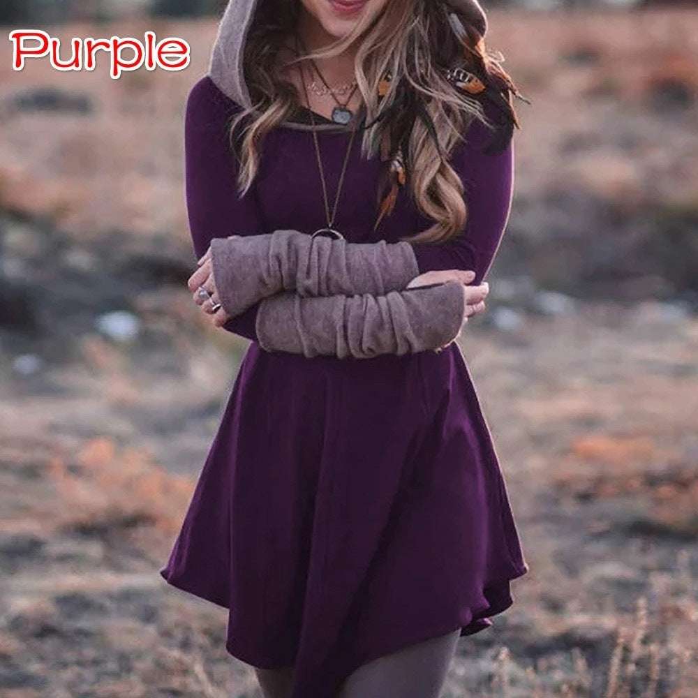 Women's Spring And Autumn Long Sleeve Hoodie Casual Top Dress