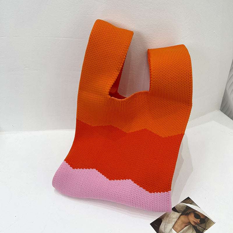 Knitted Colorful Knit Bucket Bag Handle
