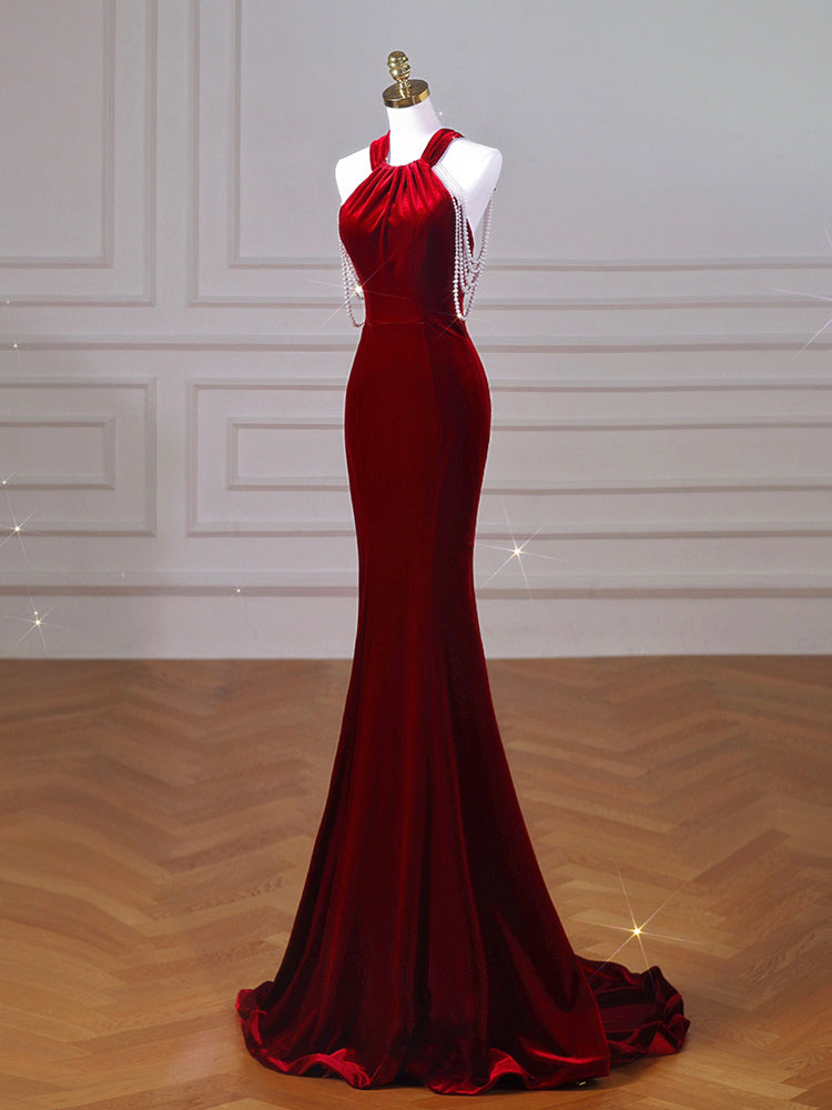 Velvet Fish Tail Cocktail Dress Bridal Engagement