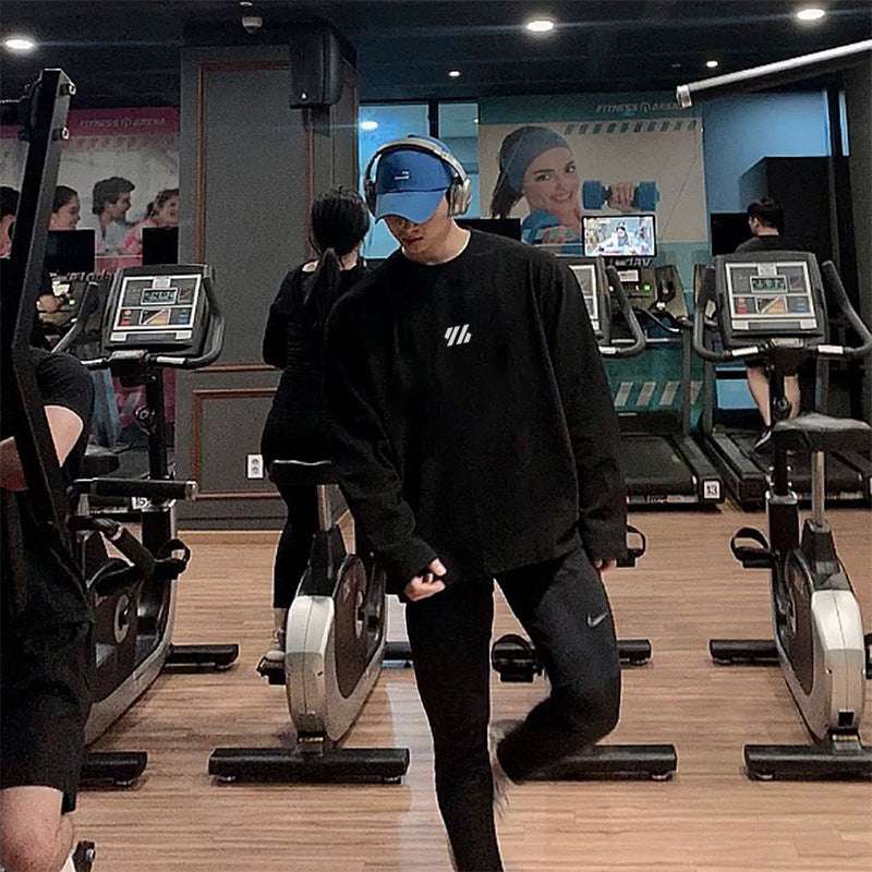 Muscle Loose Long Sleeve Fitness Clothes Basketball Training Tops