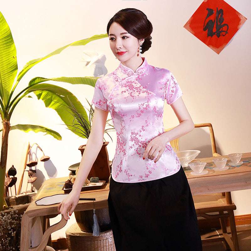 Improved Cheongsam Top Brocade Slim Retro Women