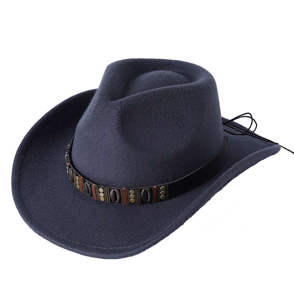 Woolen Hat Western Cowboy Top Hat Men's And Women's Curling Shell Accessories - globaltradeleader