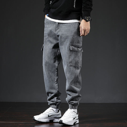 Spring And Autumn Japanese Style Workwear Multi-pocket Jeans - globaltradeleader