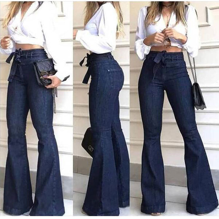 South American Jeans High-waisted Micro-elastic Belt Flared Pants Wide-leg Pants Jeans Women