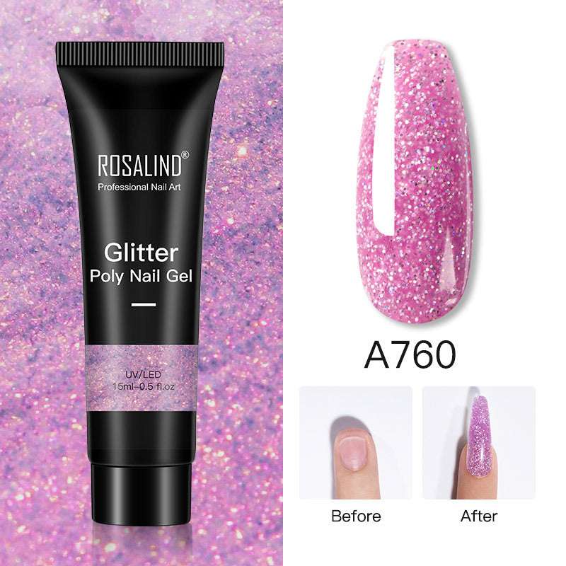 Glitter Poly Nail Gel Extension 15ml Gel Polish All For Manicure Poly Builder Gel Semi Permanent Soak Off Nail Art