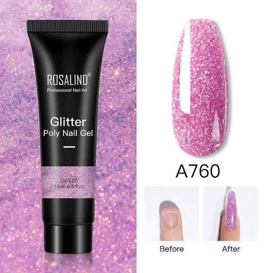 Glitter Poly Nail Gel Extension 15ml Gel Polish All For Manicure Poly Builder Gel Semi Permanent Soak Off Nail Art