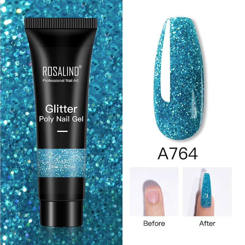 Glitter Poly Nail Gel Extension 15ml Gel Polish All For Manicure Poly Builder Gel Semi Permanent Soak Off Nail Art