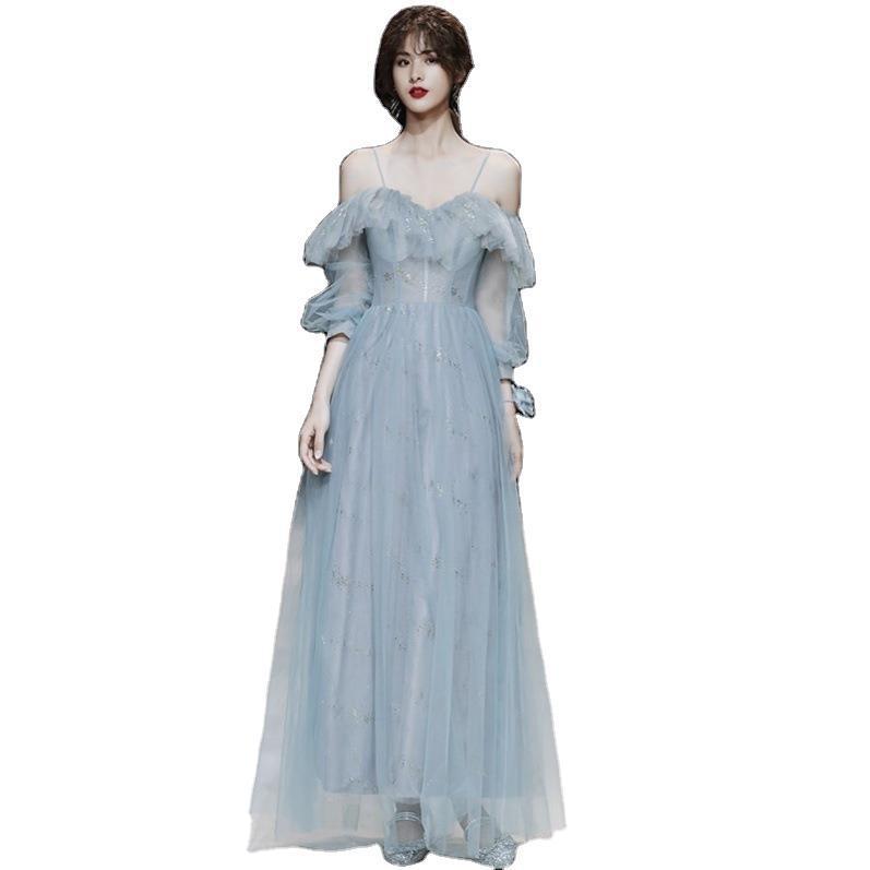 Evening Dress Banquet Simple Atmosphere Long Graduation Costume - globaltradeleader