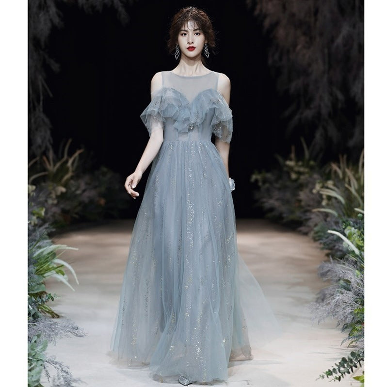 Evening Dress Banquet Simple Atmosphere Long Graduation Costume - globaltradeleader