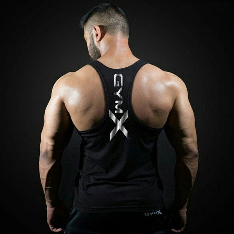 Loose Big Backless Breathable Wicking And Quick-Drying Fitness Vest Men - globaltradeleader