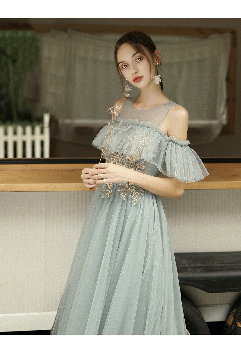 Summer Long-Sleeved Meat-Covering Evening Dress - globaltradeleader