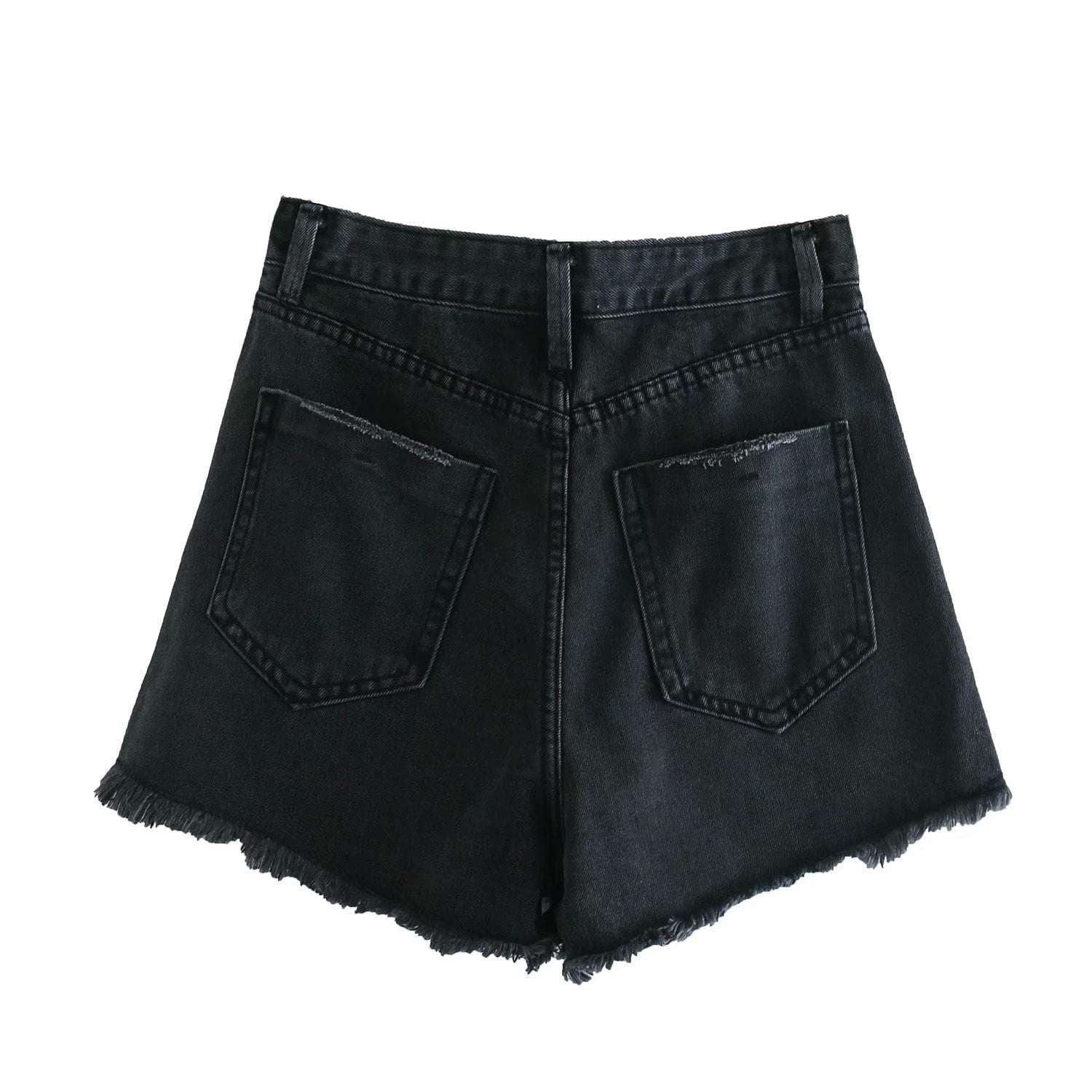 High Waist Retro Trendy Denim Shorts - globaltradeleader
