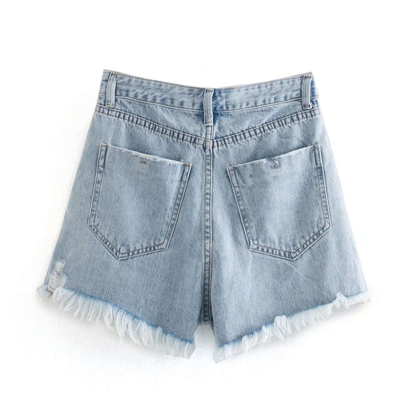 High Waist Retro Trendy Denim Shorts - globaltradeleader