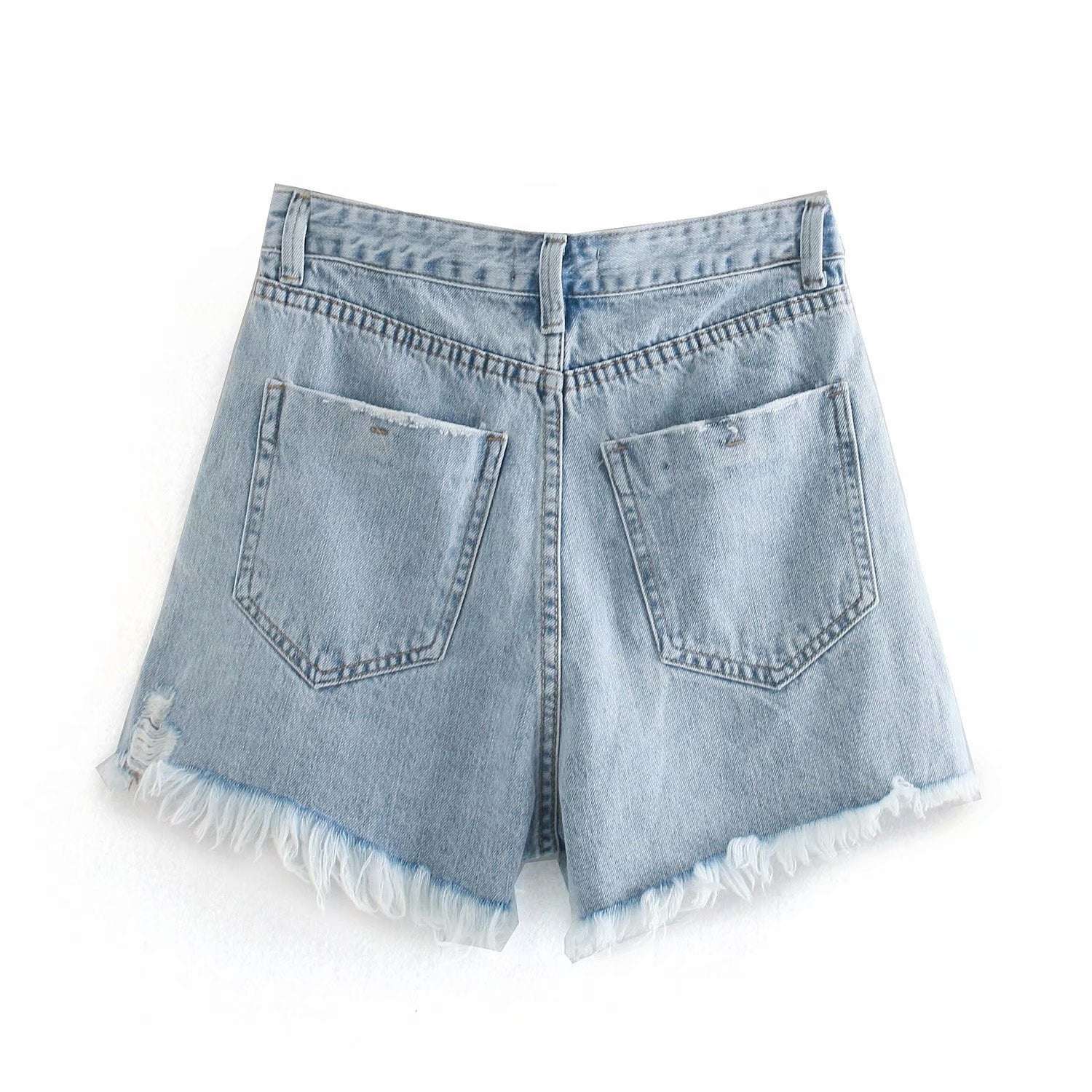 High Waist Retro Trendy Denim Shorts - globaltradeleader