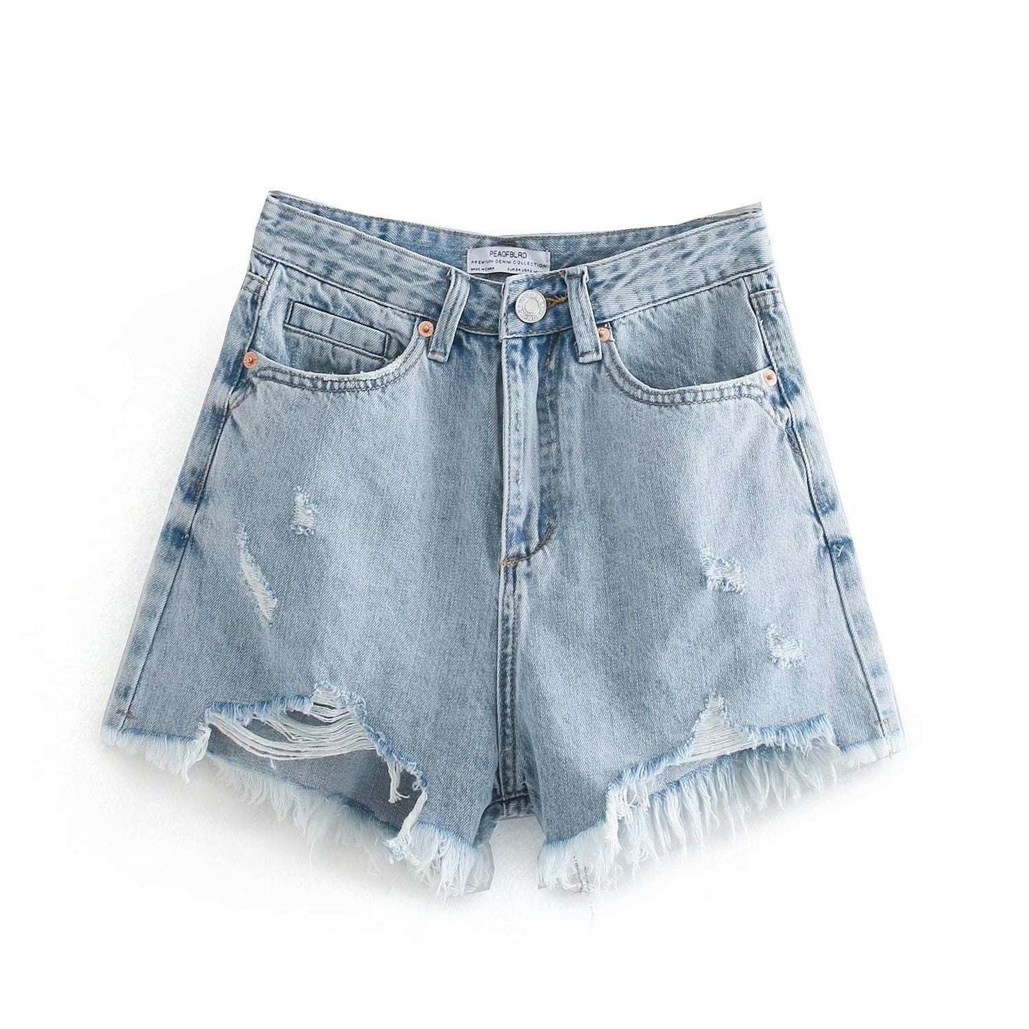 High Waist Retro Trendy Denim Shorts - globaltradeleader