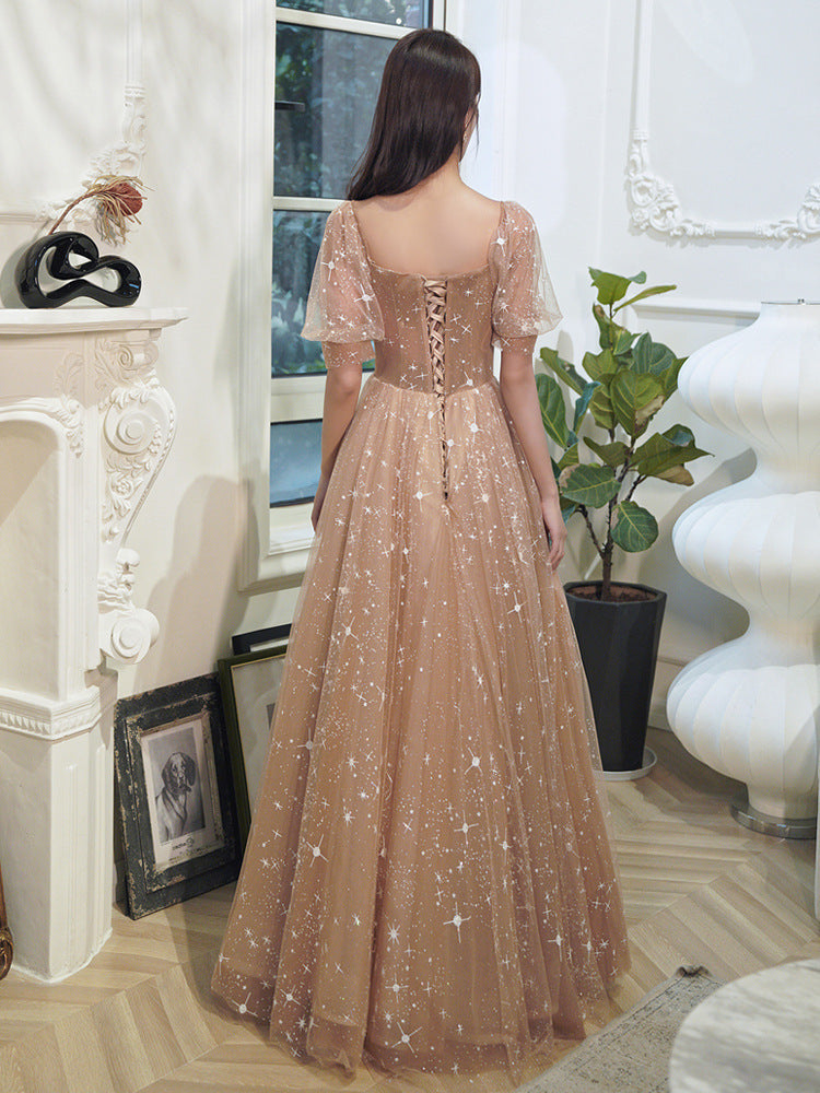 Temperament Long Starry Sky Engagement Host Catwalk Dress - globaltradeleader