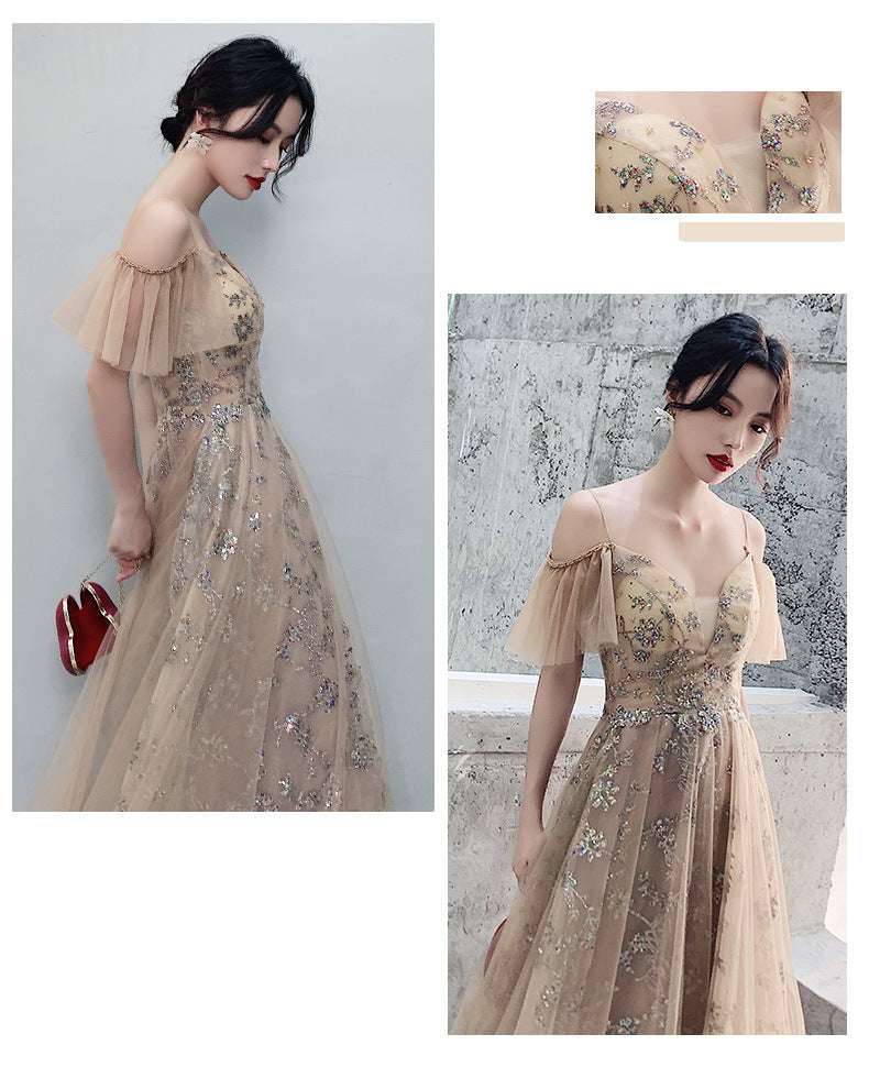 New style Sling Fantasy Fairy Temperament Birthday Party Host Dress Skirt Long