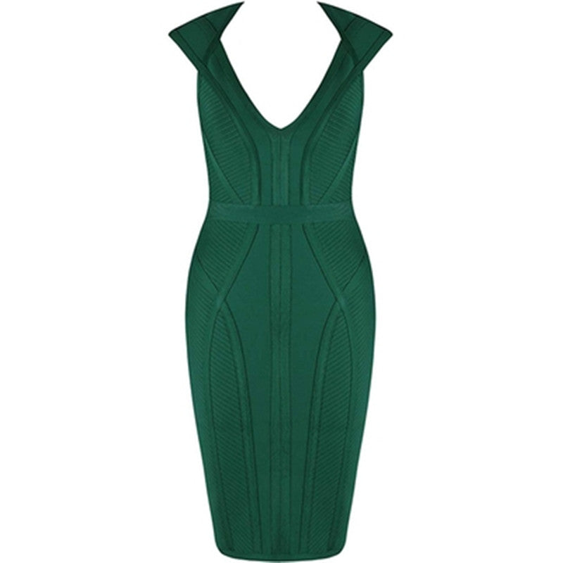 Bandage Dress Women Sexy Green Bodycon Evening dresses - globaltradeleader