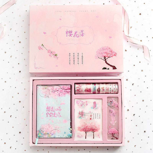 Cute Creative Cherry Blossom Hand Ledger Gift Box Set