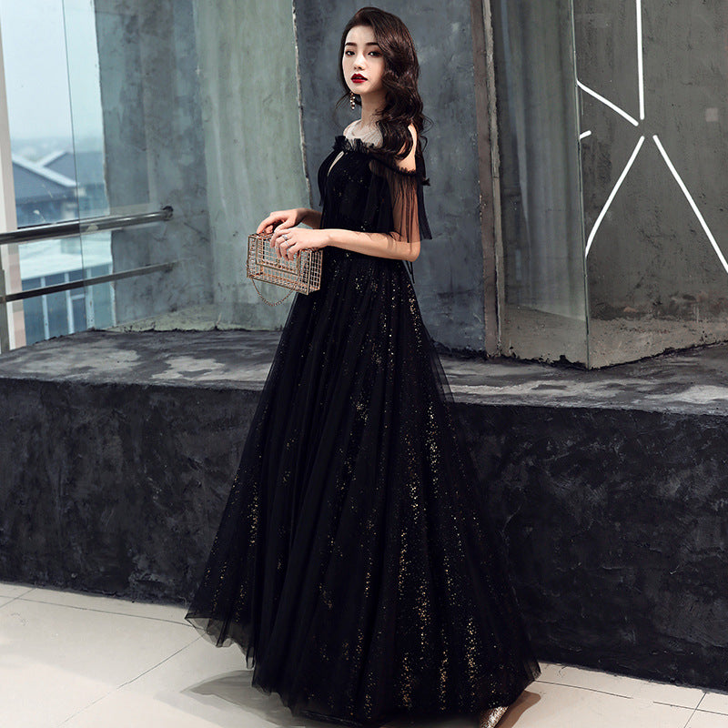 Ladies Banquet Black Long Evening Dress - globaltradeleader